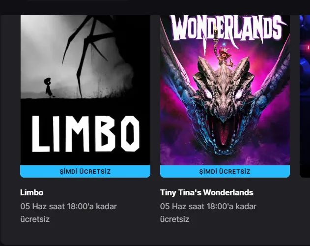 EpicGames Ücretsiz Oyunlar 5 Hazirana Kadar