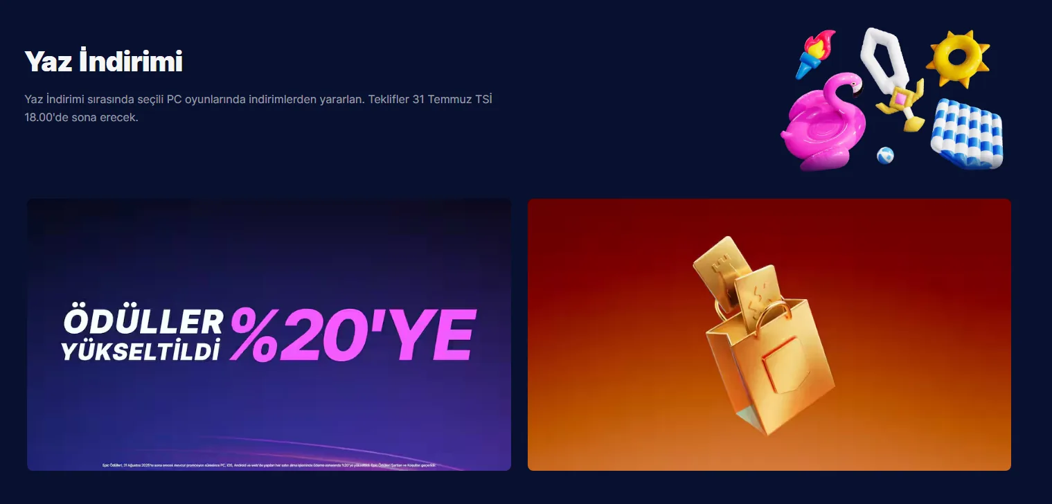 Epic Games Yaz İndirimleri Başladı