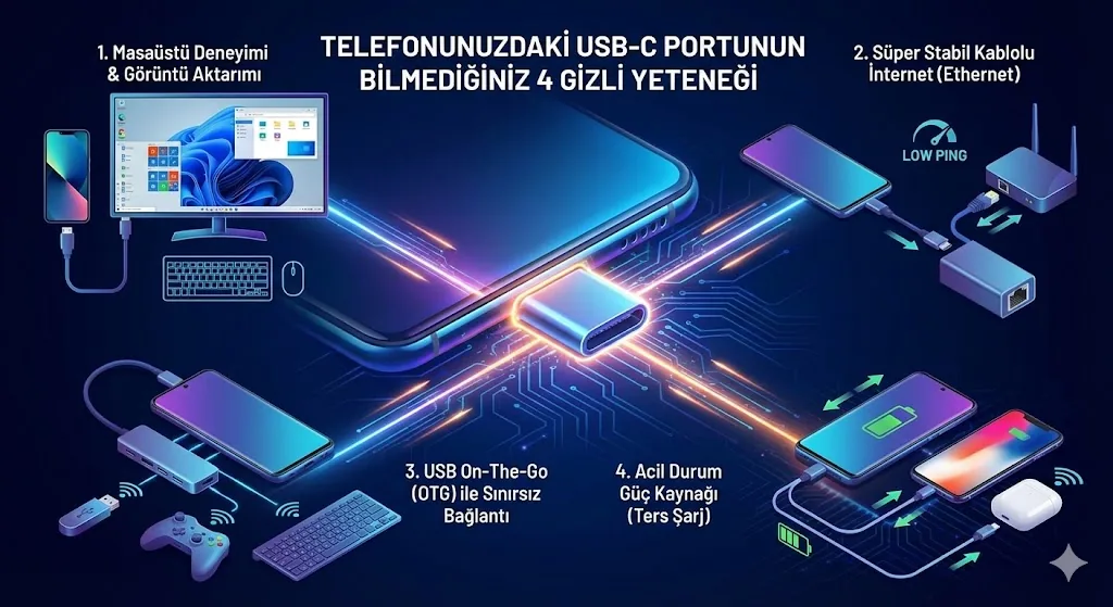 Telefonunuzdaki USB-C Portunun Bilmediğiniz 4 Gizli Yeteneği