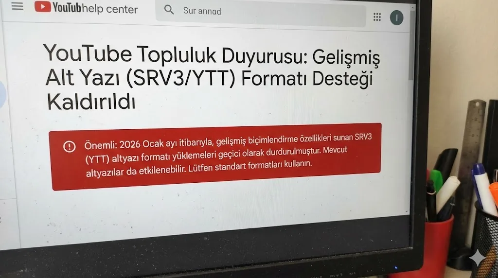 YouTube’dan Sessiz Sedasız Gelen Karar: Gelişmiş Alt Yazı Formatı Kaldırıldı!