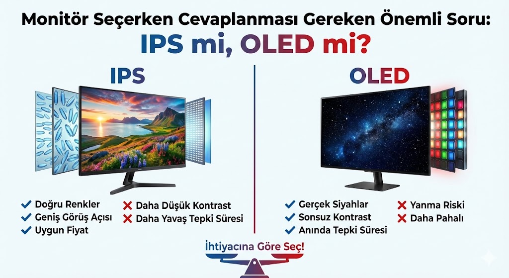 Monitör Seçerken Cevaplanması Gereken Önemli Soru: IPS mi, OLED mi?