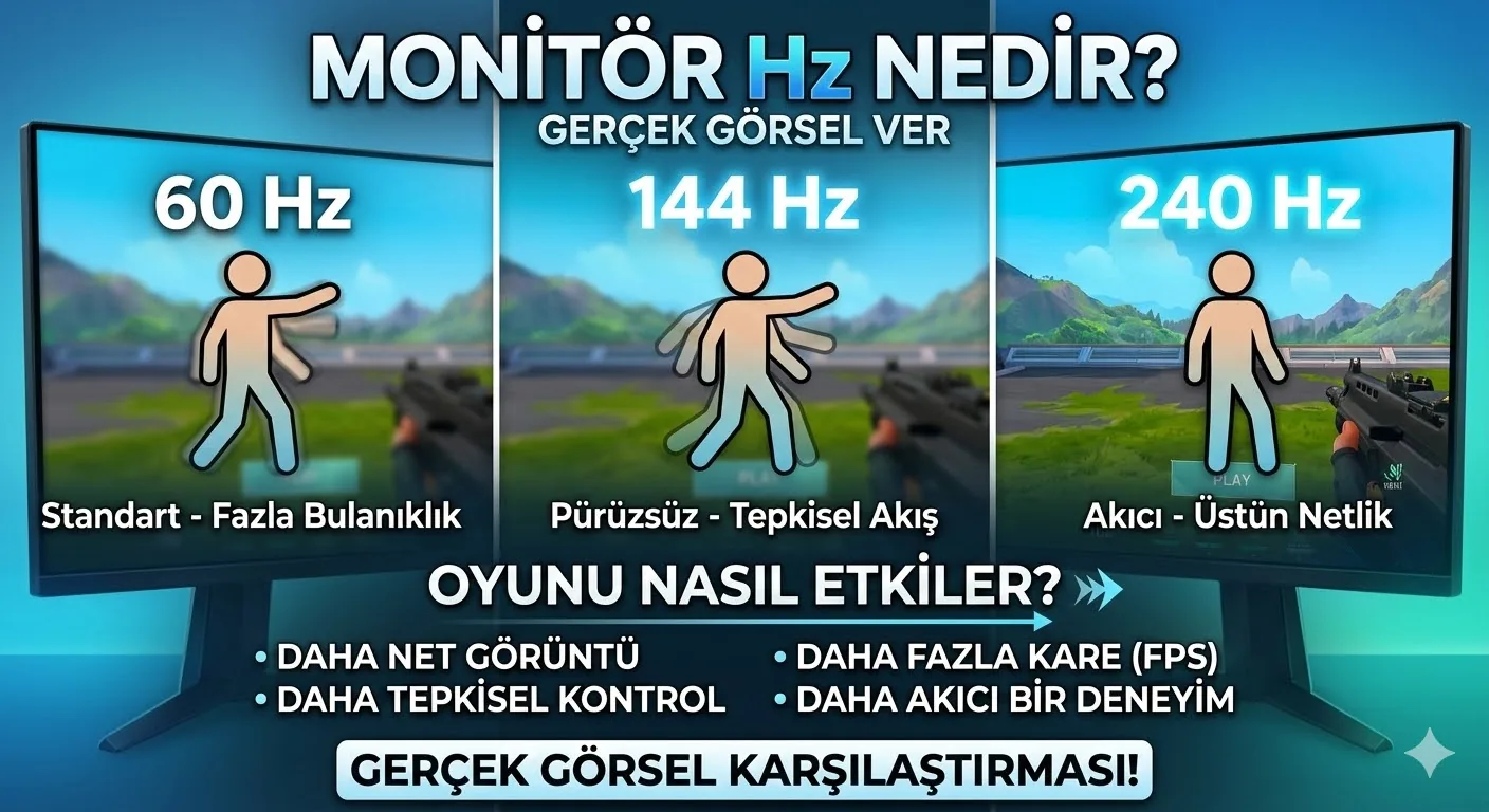 Monitör Hz Nedir? Oyun Performansına Etkisi ve Ayarlar (2026)